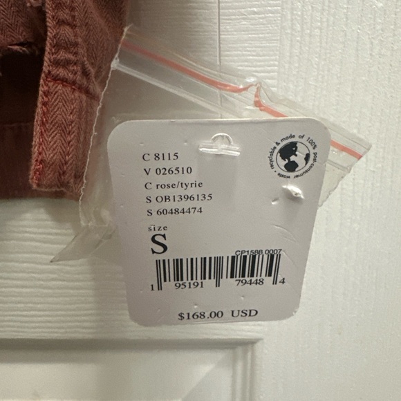 Free People Terracotta Shirt Jacket with Embroidered Sleeve - Picture 6 of 6